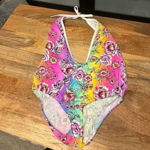 Rave with mi gente rainbow bodysuit